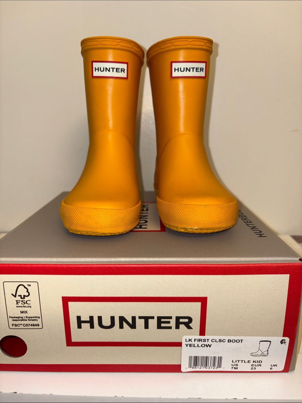 Hunter Kids Bright Yellow Rain Boots